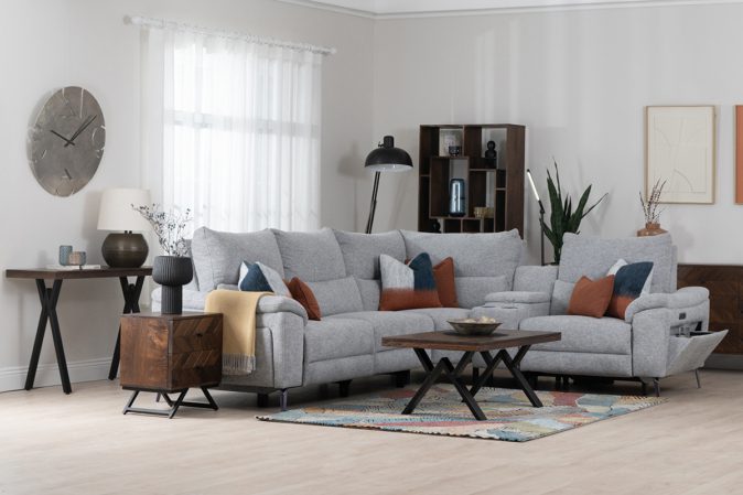 Fabric Electric Recliner Corner Unit