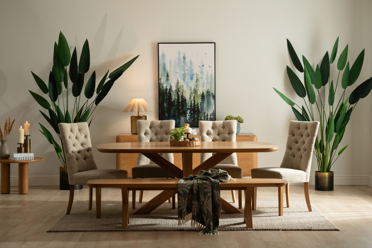 Madrid Table White Oak Straight Edge main image 1